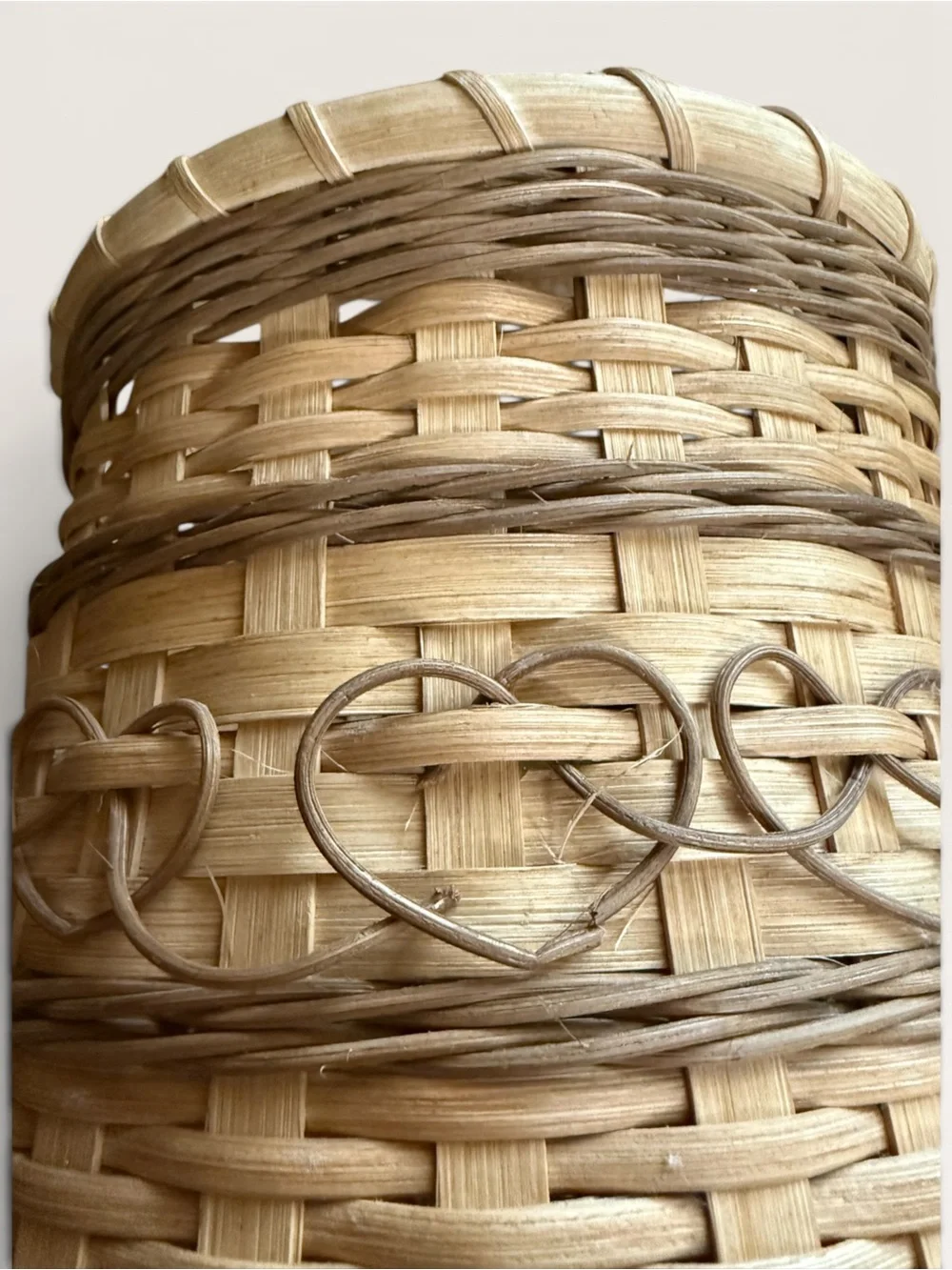 Cylindrical Hand-Woven Basket